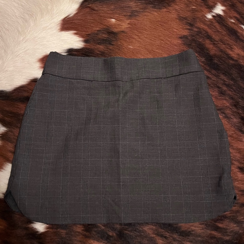 Zara Charcoal Plaid Mini Skirt